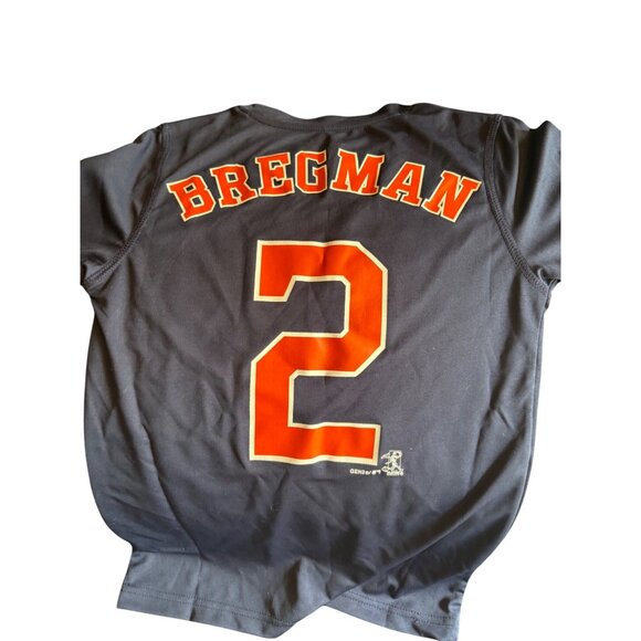 NWT Astros Bregman #2 MLB Genuine Merchandise Navy T-Shirt Size S 8 boys By Gen - Picture 5 of 8